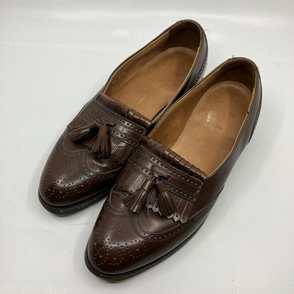 Bostonian Mens Brown Brogue Wingtip Tassel Kiltie Loafers 8.5 D/B - Picture 7 of 9
